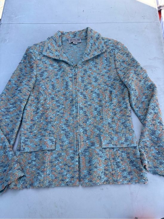 Tiffany & Co. Jackets & Blazers - Tiffany & Co. Blue Multi Bouclé Zip Jacket